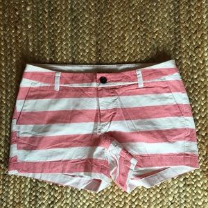 Red and white striped shorts